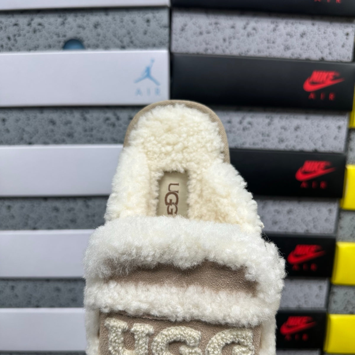 UGG Embroidered Mule Slippers – Khaki | 5095
