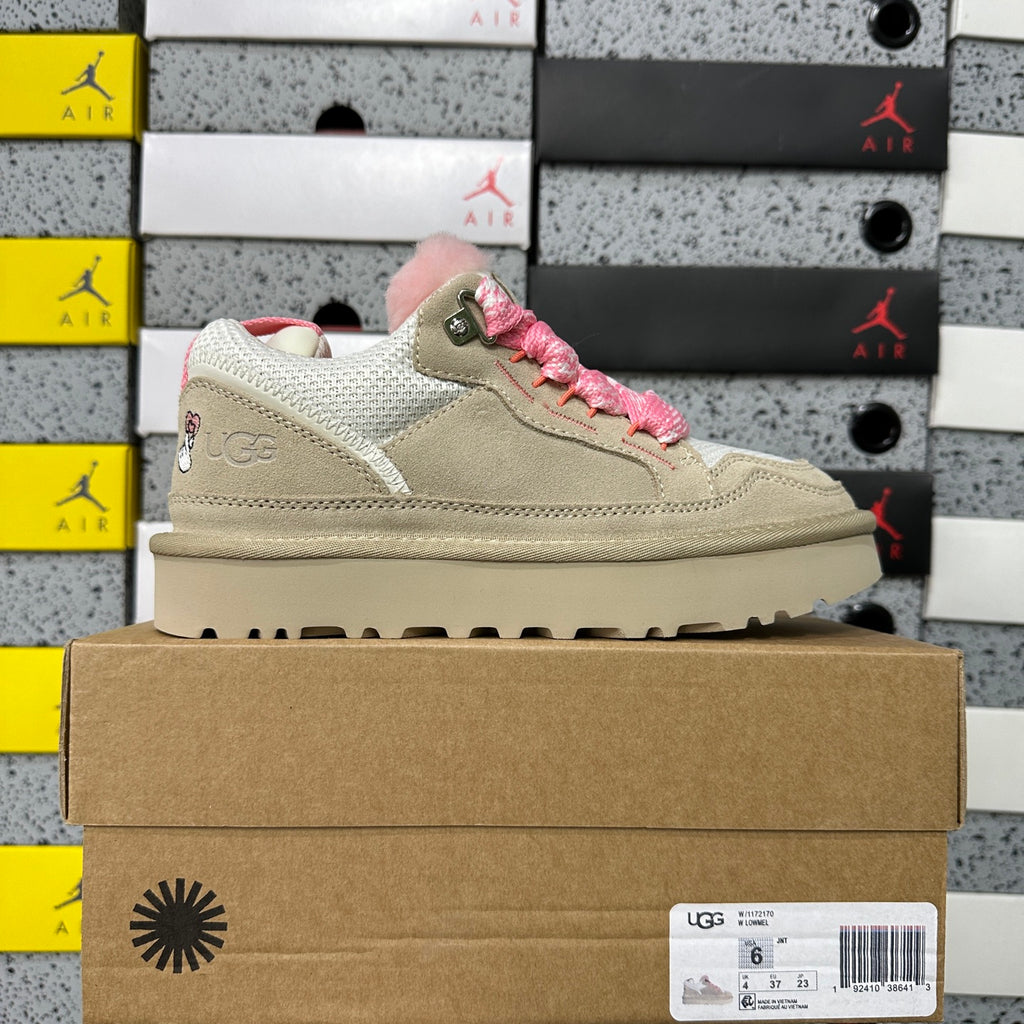 UGG Chunky Lace-Up Sneakers – White & Pink | 4032