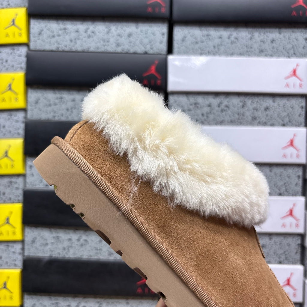 UGG Tazzette Plush-Collar Slip-On Shoes – Chestnut