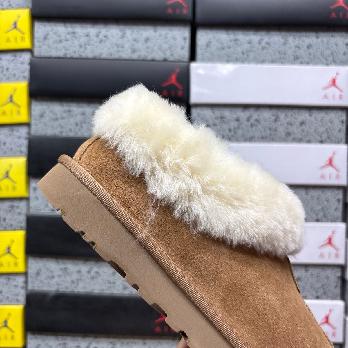 UGG Tazzette Plush-Collar Slip-On Shoes – Chestnut