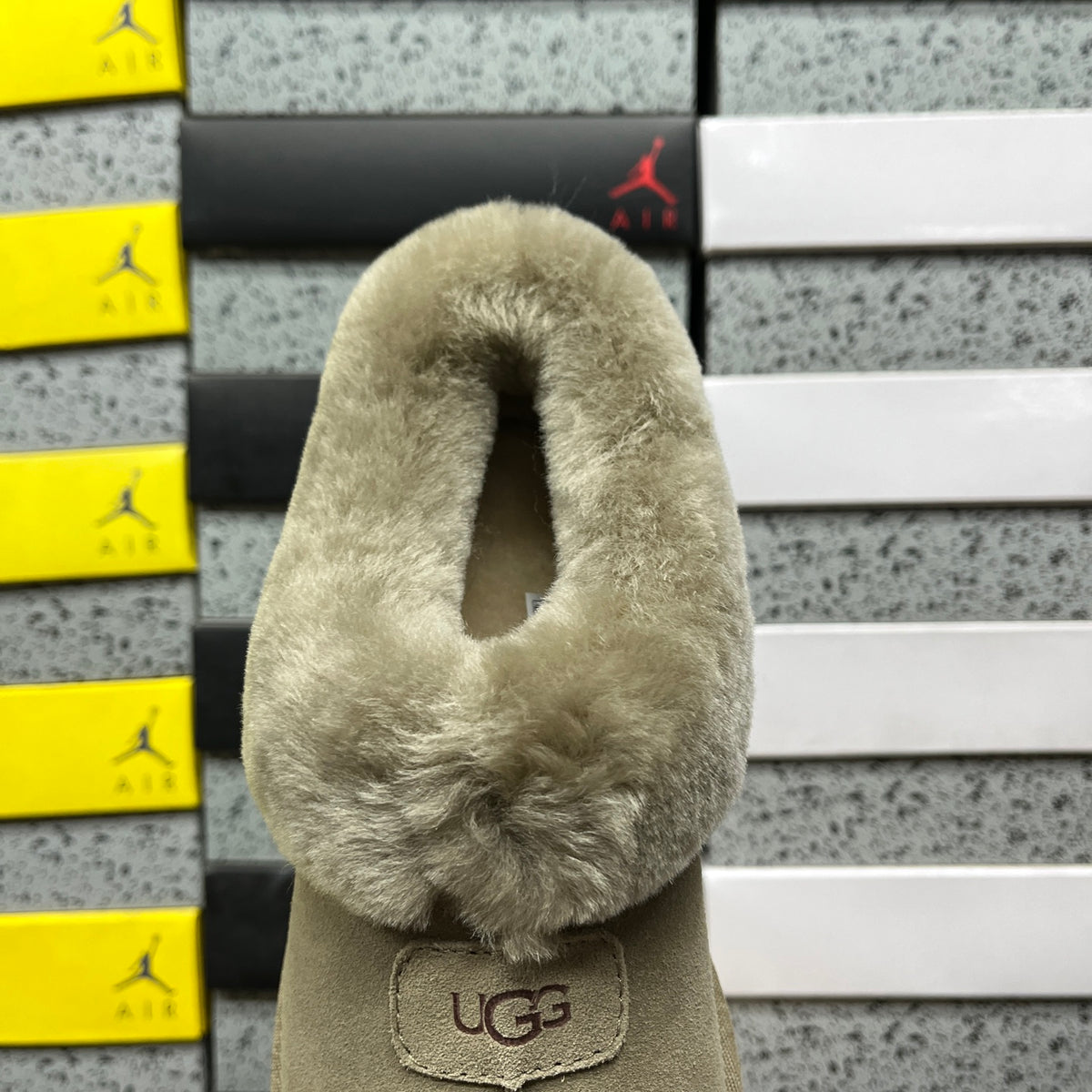 UGG Tazzette Plush-Collar Slip-On Shoes – Antelope Brown