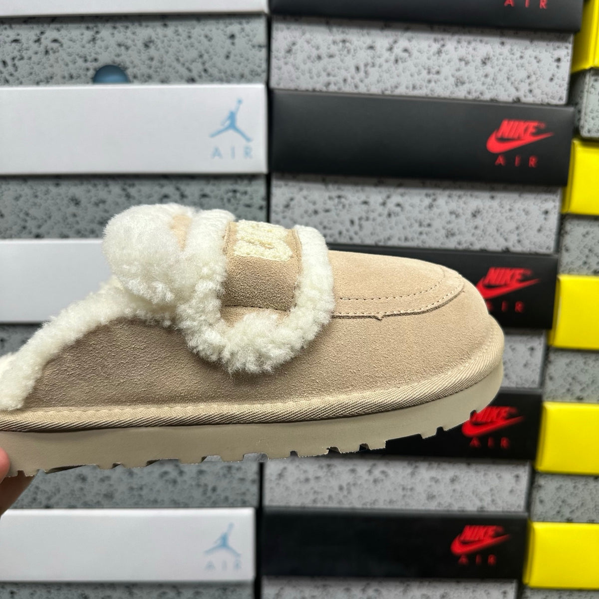 UGG Embroidered Mule Slippers – Khaki | 5095
