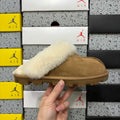 UGG Fluffy-Collar Mule Slippers – Chestnut | 5125
