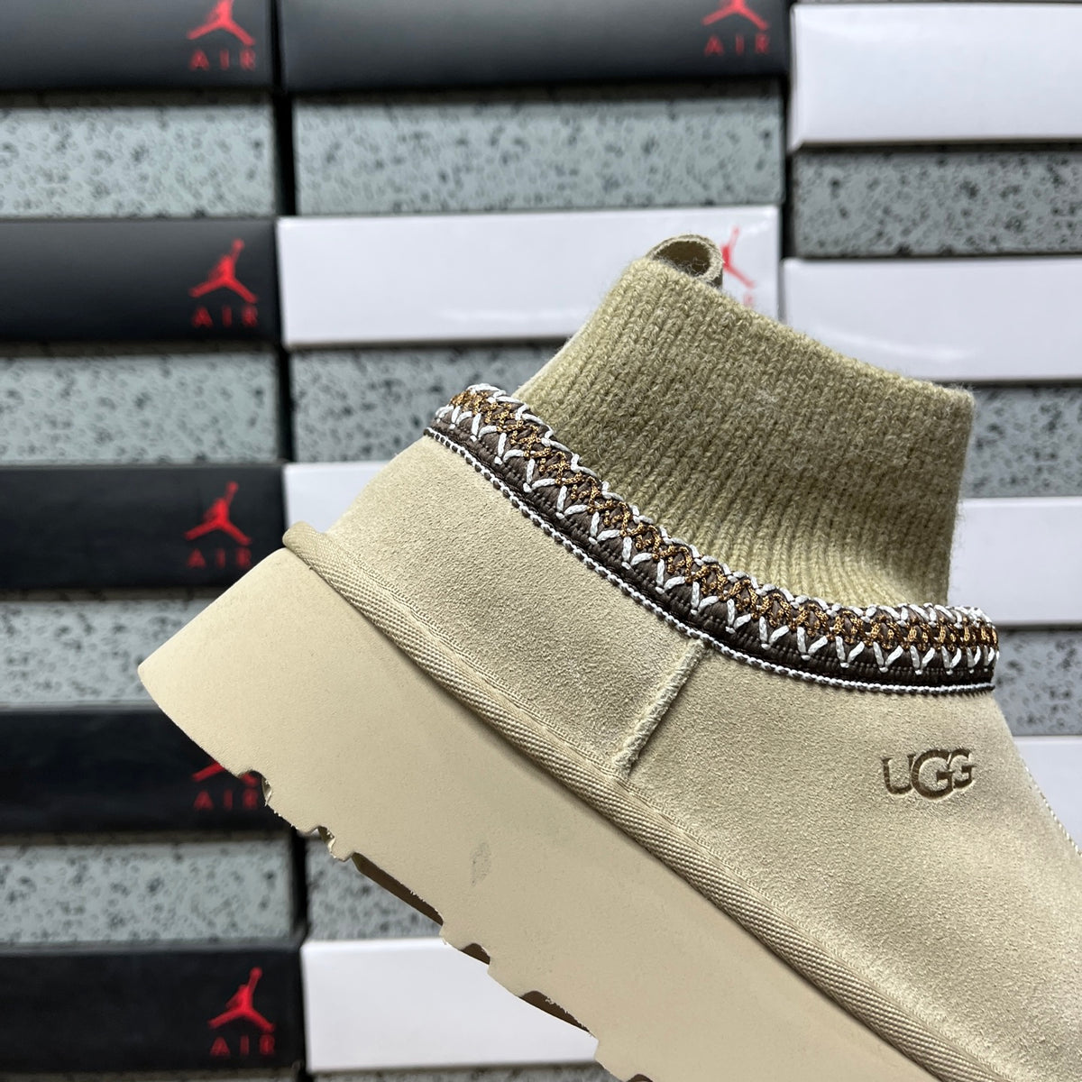 UGG Platform Knit-Cuff Ankle Boots – Mustard Seed