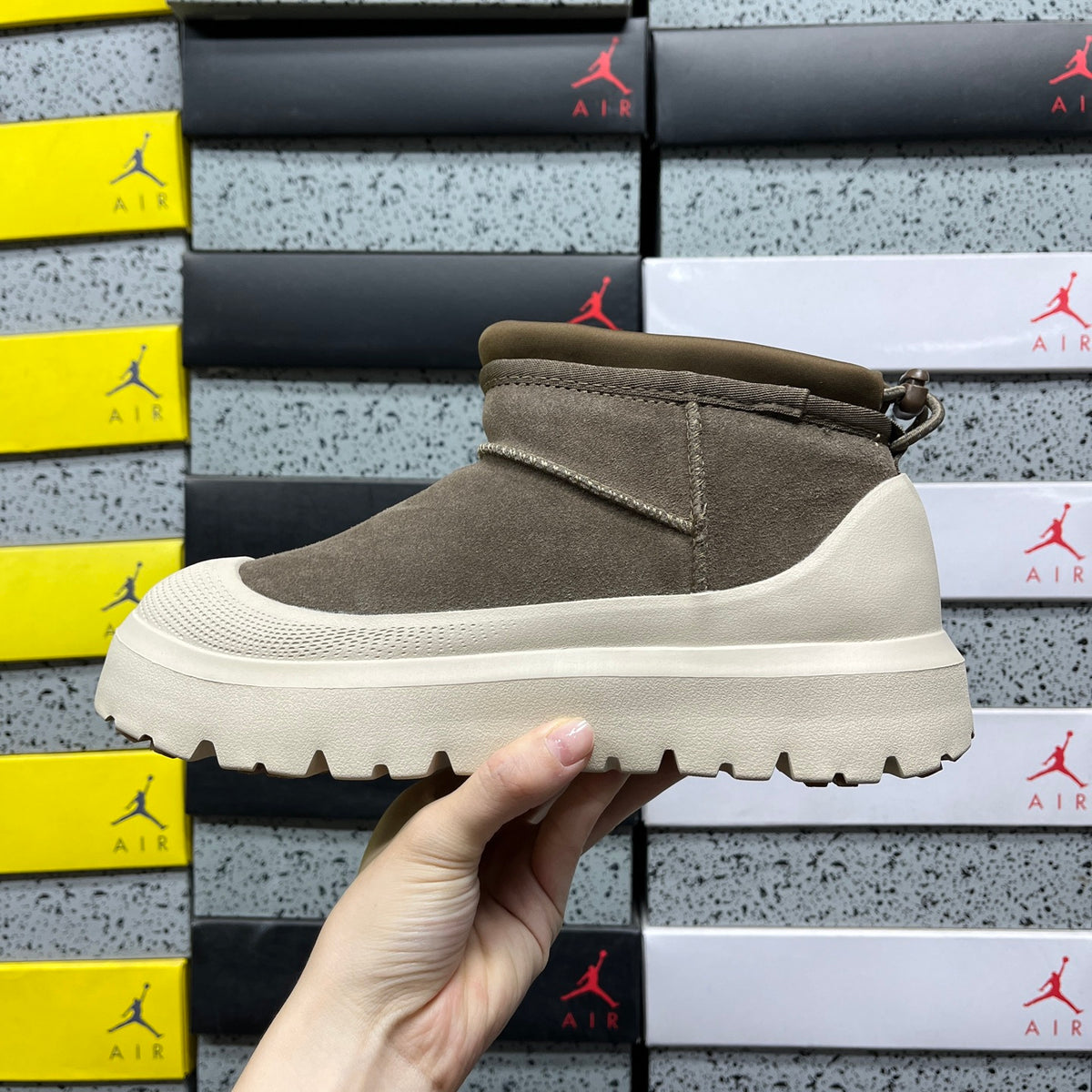 UGG Tasman Slip-On Boots – Olive & Cream