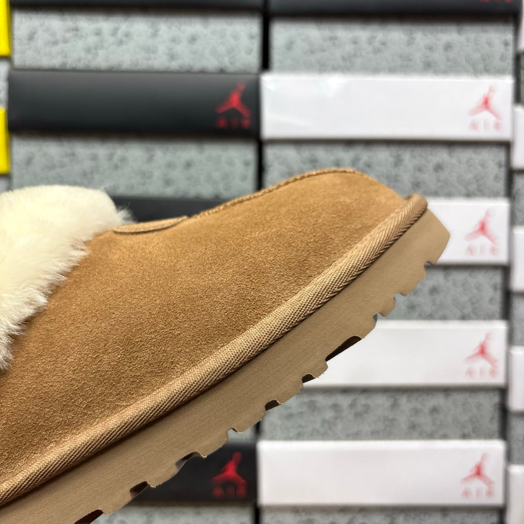 UGG Tazzette Plush-Collar Slip-On Shoes – Chestnut