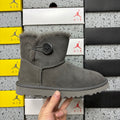 UGG Button-Detail Short Boots – Gray
