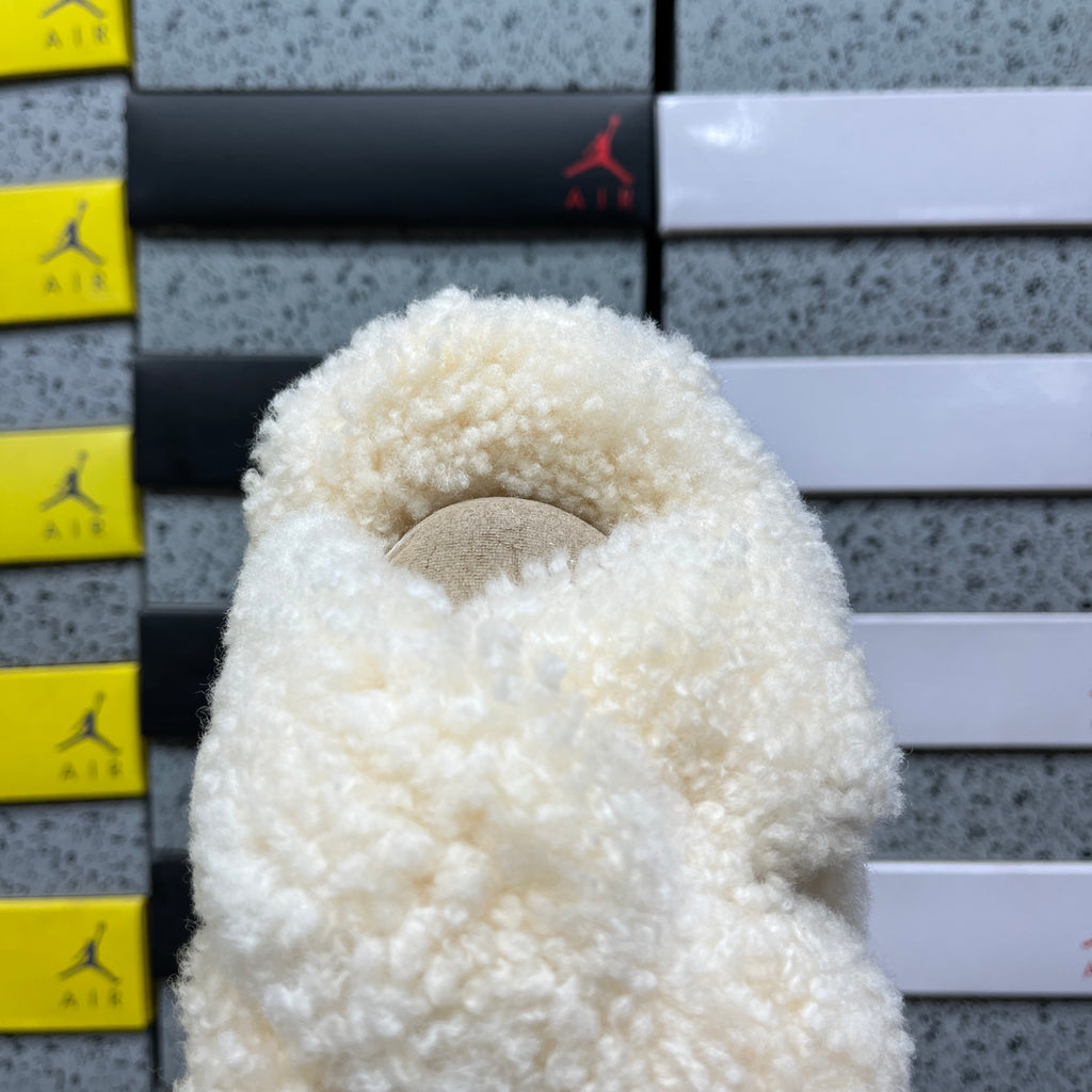 UGG Fluffy Cross-Strap Platform Slippers – Beige | 1191135