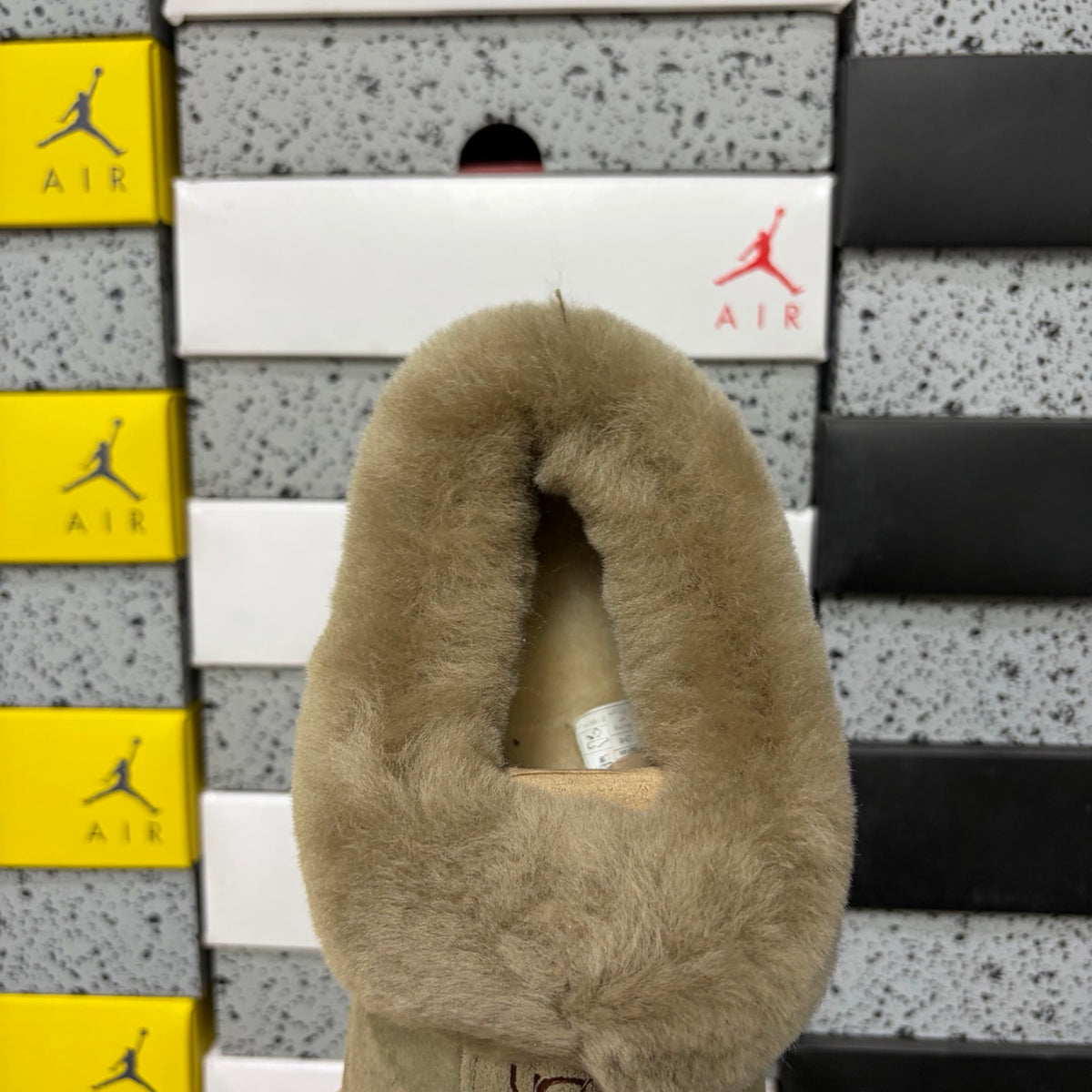 UGG Fluffy-Collar Slip-On Slippers – Antelope Brown | 4810-3
