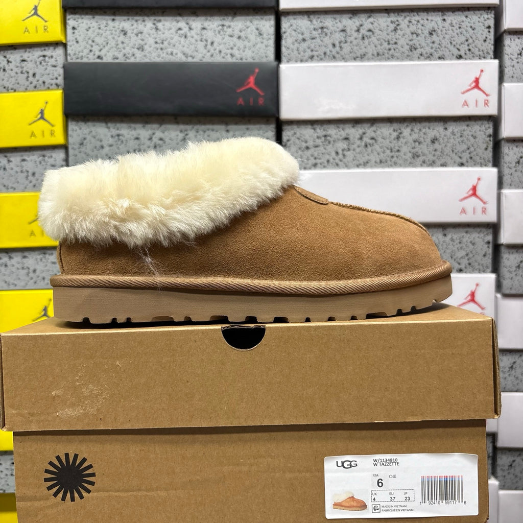 UGG Tazzette Plush-Collar Slip-On Shoes – Chestnut