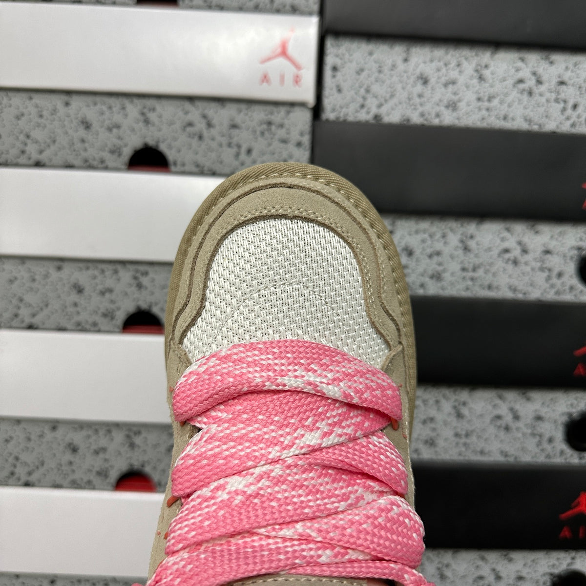 UGG Chunky Lace-Up Sneakers – White & Pink | 4032