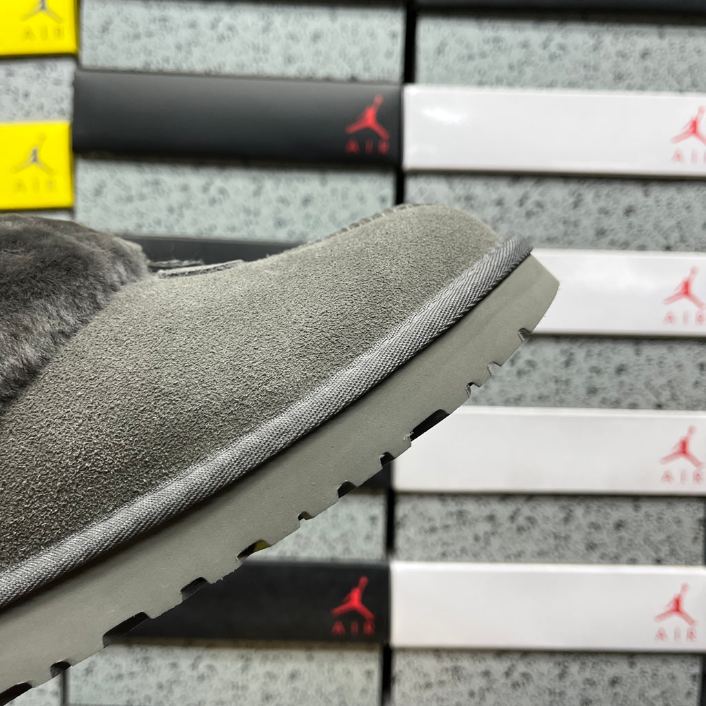 UGG Plush-Collar Slip-On Shoes – Grey