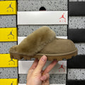 UGG Fluffy-Collar Mule Slippers – Antelope Brown | 5125