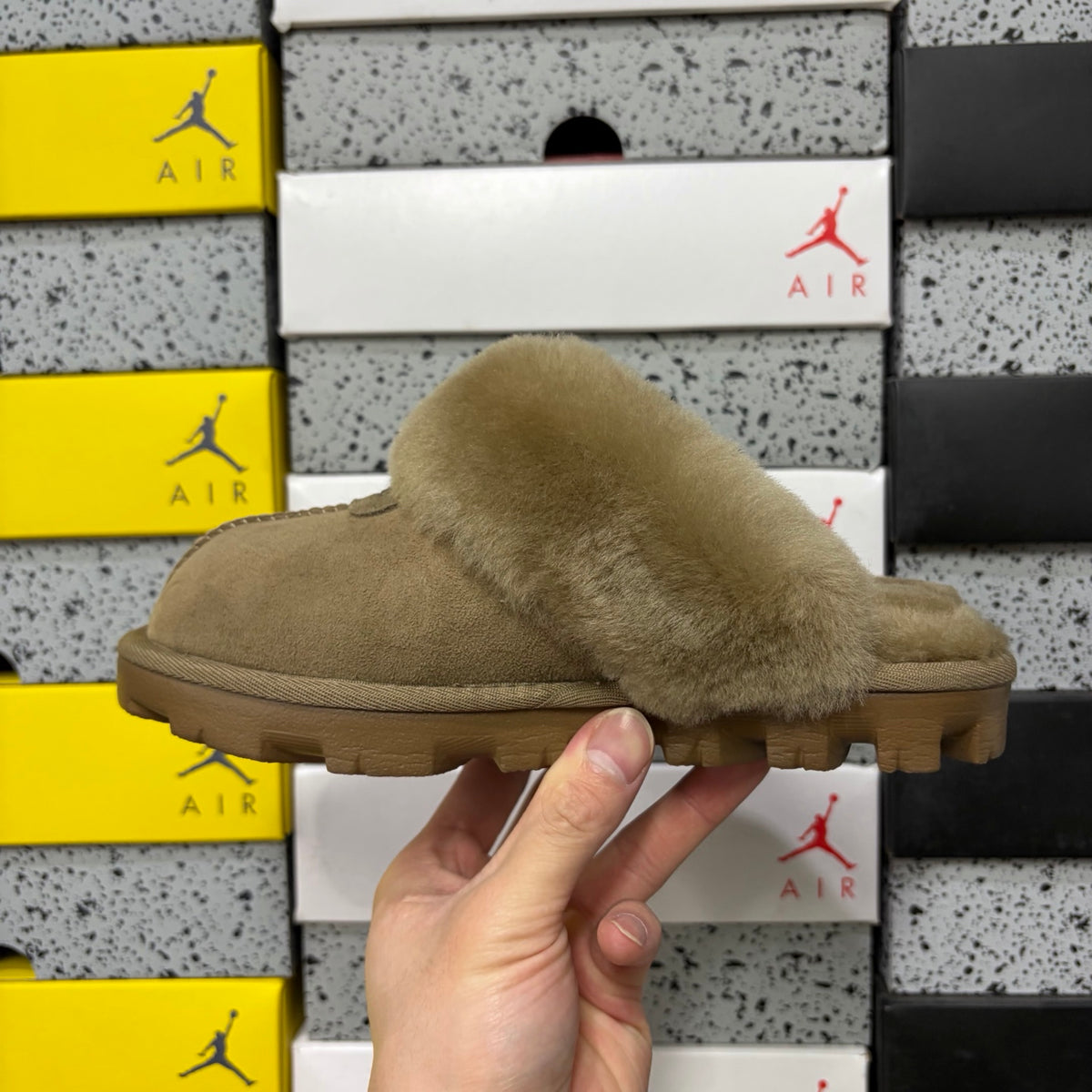 UGG Fluffy-Collar Mule Slippers – Antelope Brown | 5125