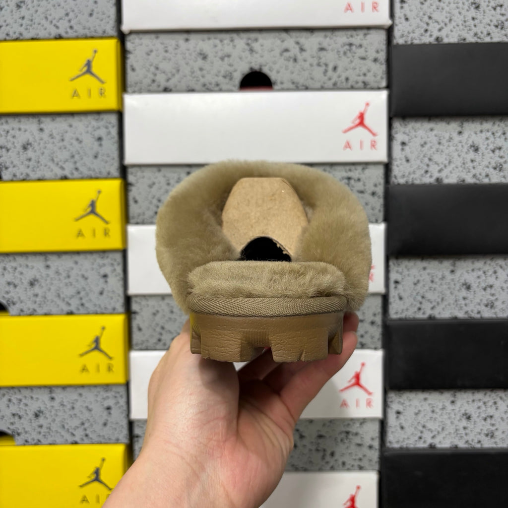 UGG Fluffy-Collar Mule Slippers – Antelope Brown | 5125