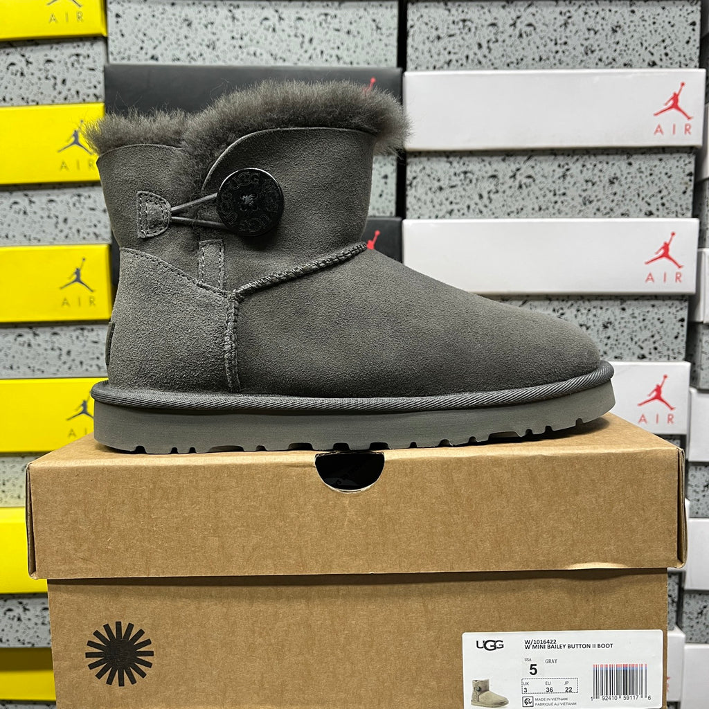 UGG Mini Bailey Button II Boots – Grey