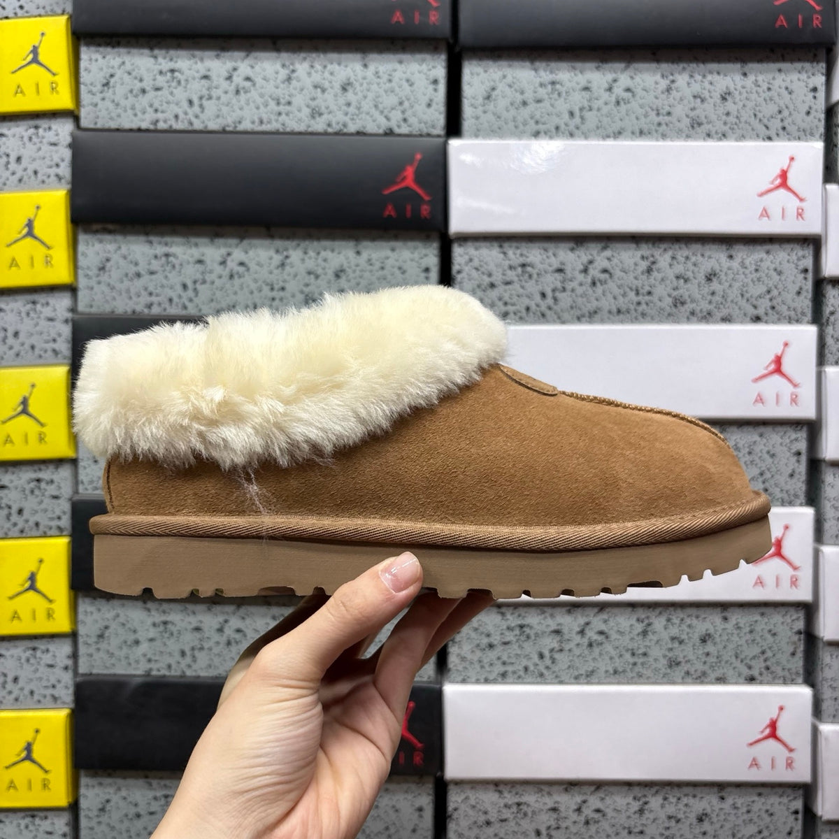 UGG Tazzette Plush-Collar Slip-On Shoes – Chestnut