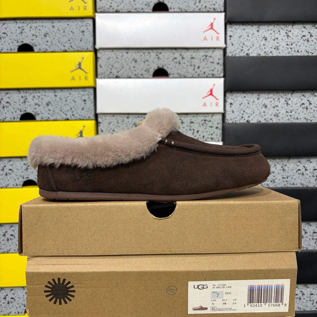 UGG Fluffy-Collar Moccasin Slippers – Cocoa | W1171391
