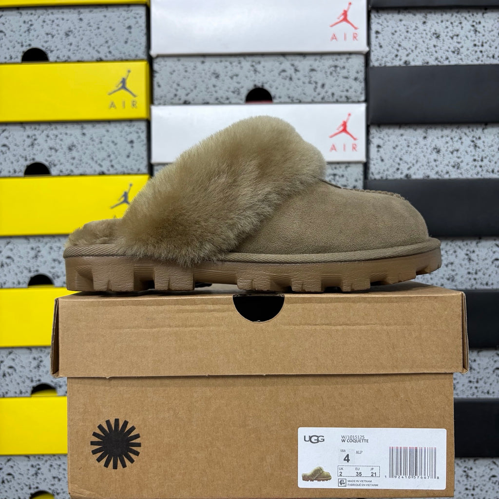 UGG Fluffy-Collar Mule Slippers – Antelope Brown | 5125