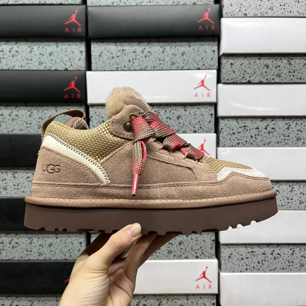 UGG Lowmel Lace-Up Shoes – Brown & Pink