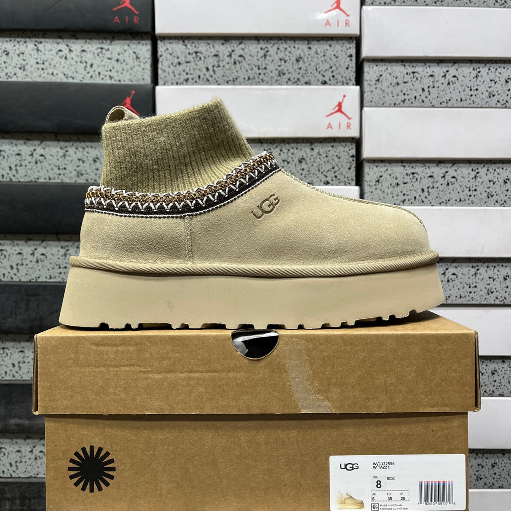 UGG Platform Knit-Cuff Ankle Boots – Mustard Seed