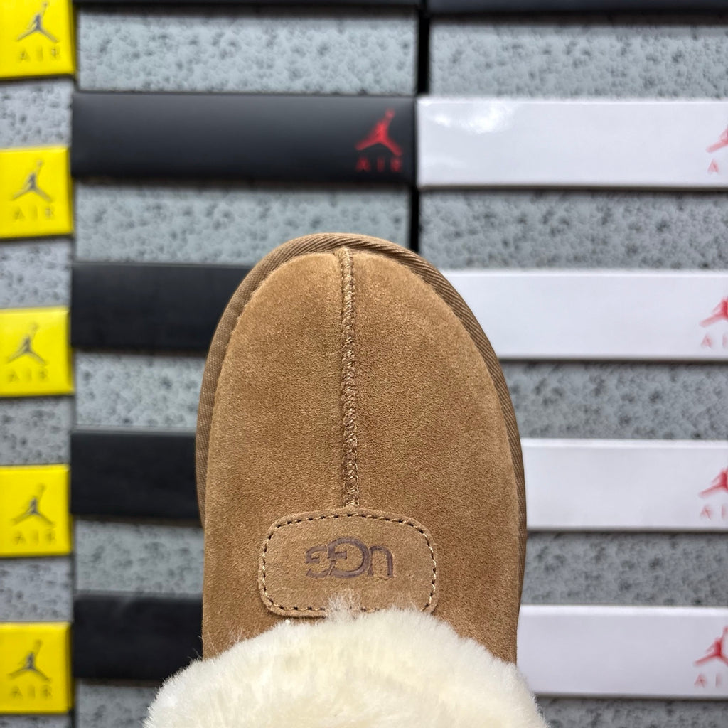 UGG Tazzette Plush-Collar Slip-On Shoes – Chestnut