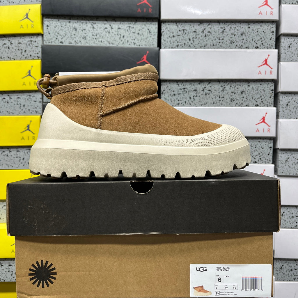 UGG Tasman Slip-On Boots – Chestnut & Cream