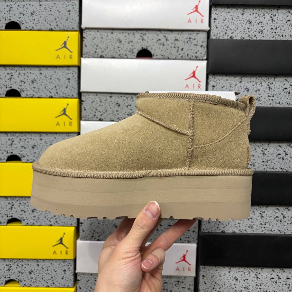 UGG Ultra Mini Platform Boots – Light Olive, 5 cm