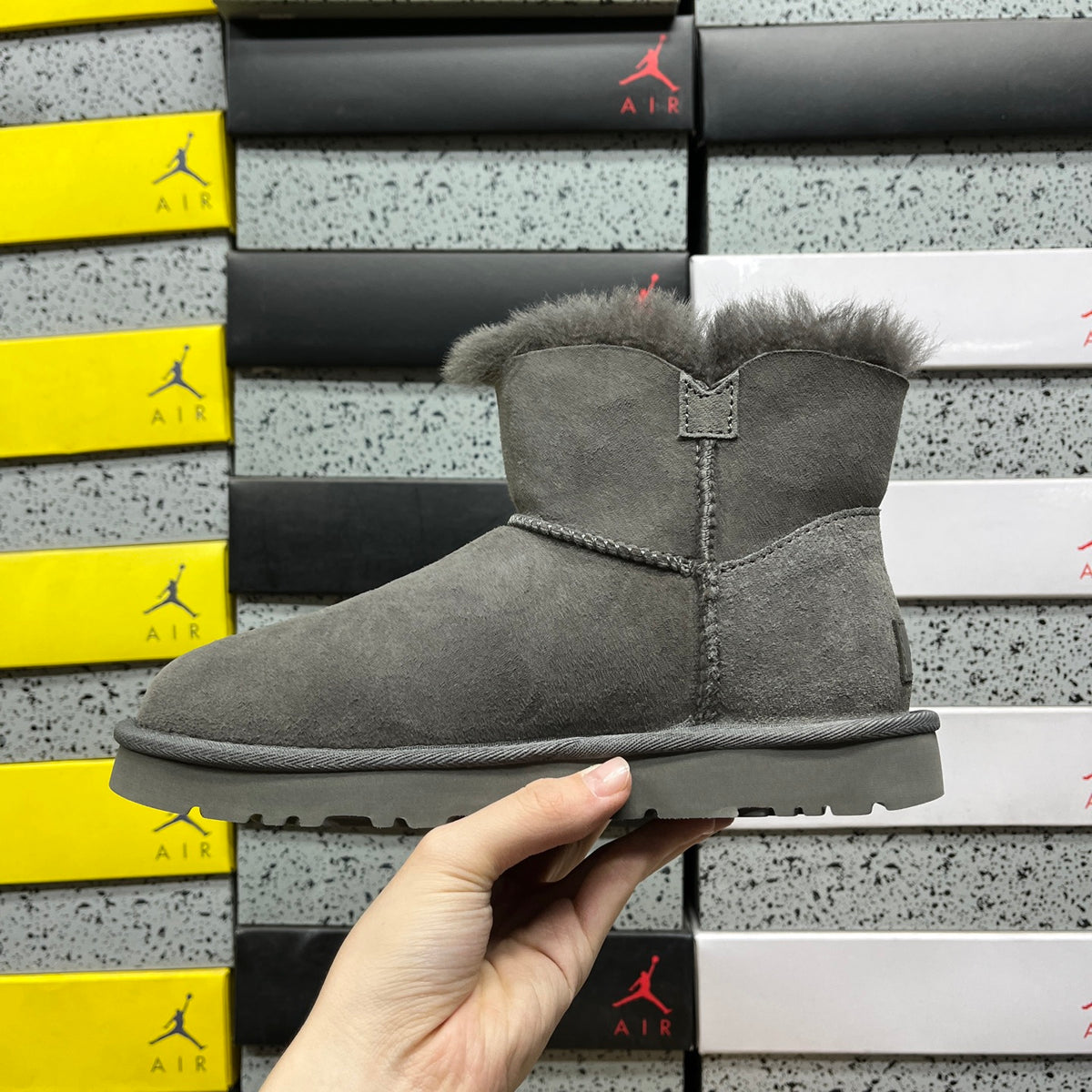 UGG Mini Bailey Button II Boots – Grey