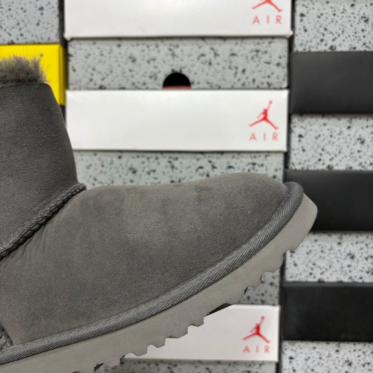 UGG Button-Detail Short Boots – Gray