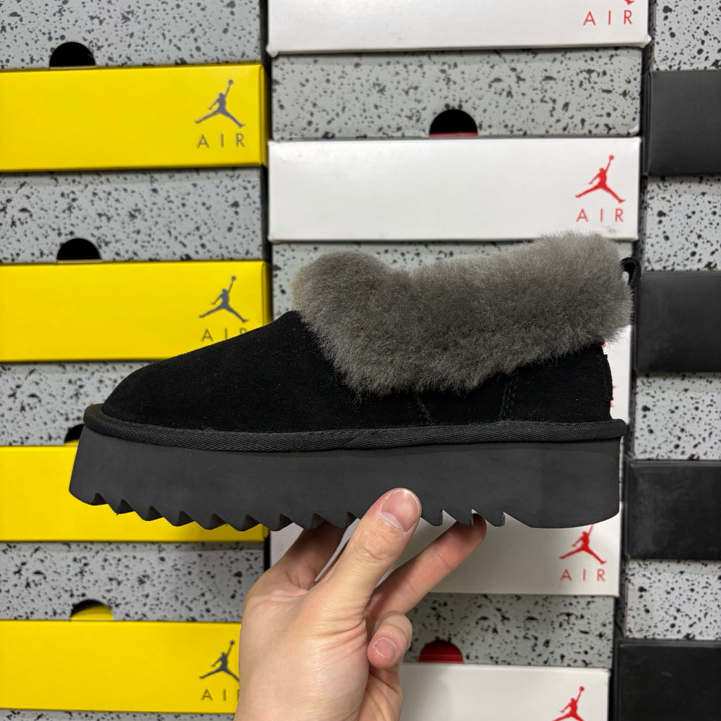 UGG Fluffy-Collar Platform Slip-On Shoes – Black | W1166773
