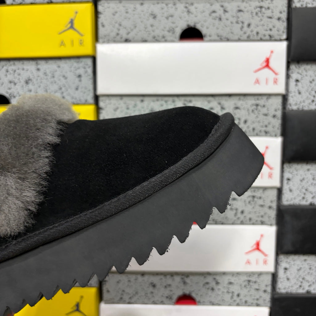 UGG Fluffy-Collar Platform Slip-On Shoes – Black | W1166773