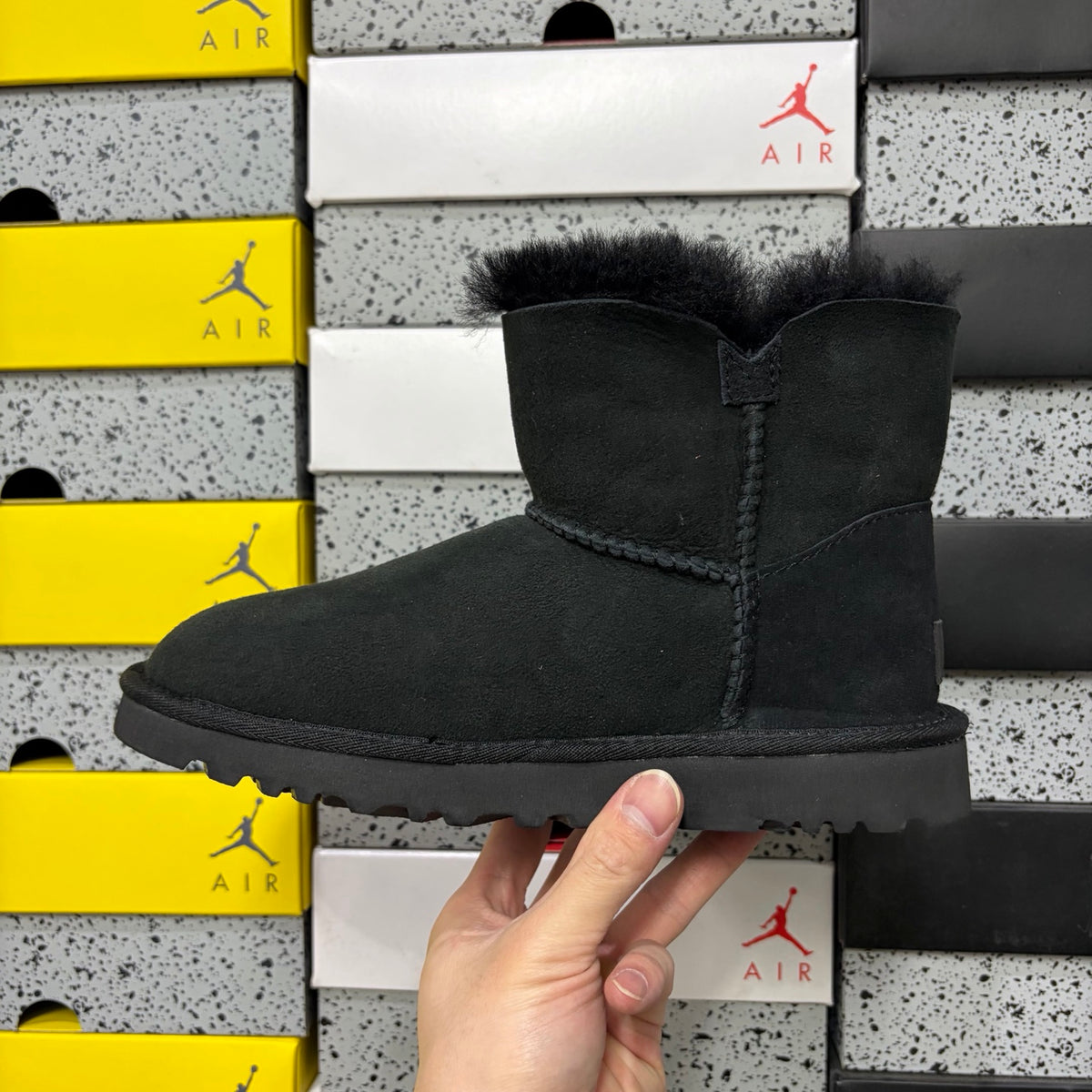 UGG Button-Detail Short Boots – Black