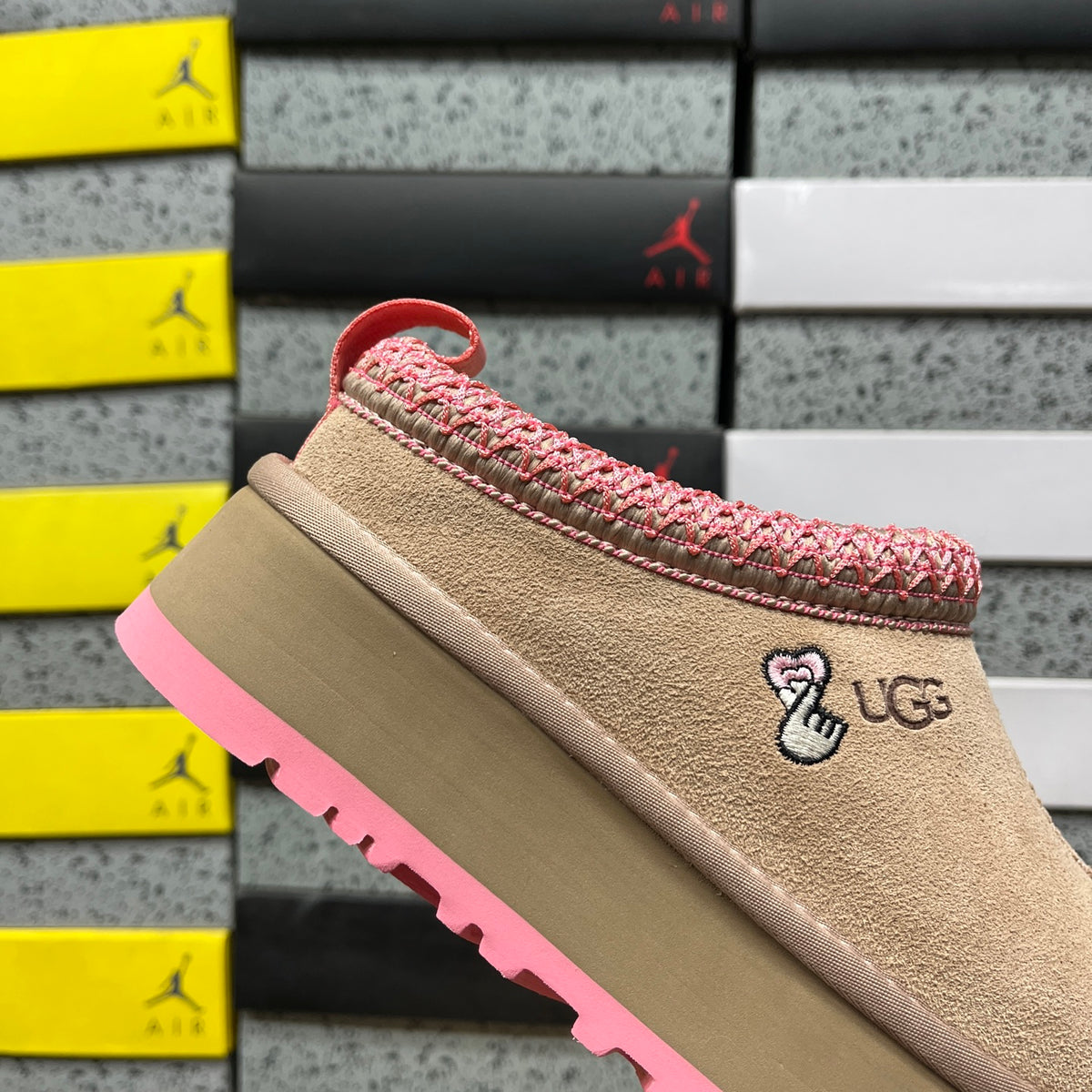 UGG Platform Slip-On Shoes – Sand & Pink