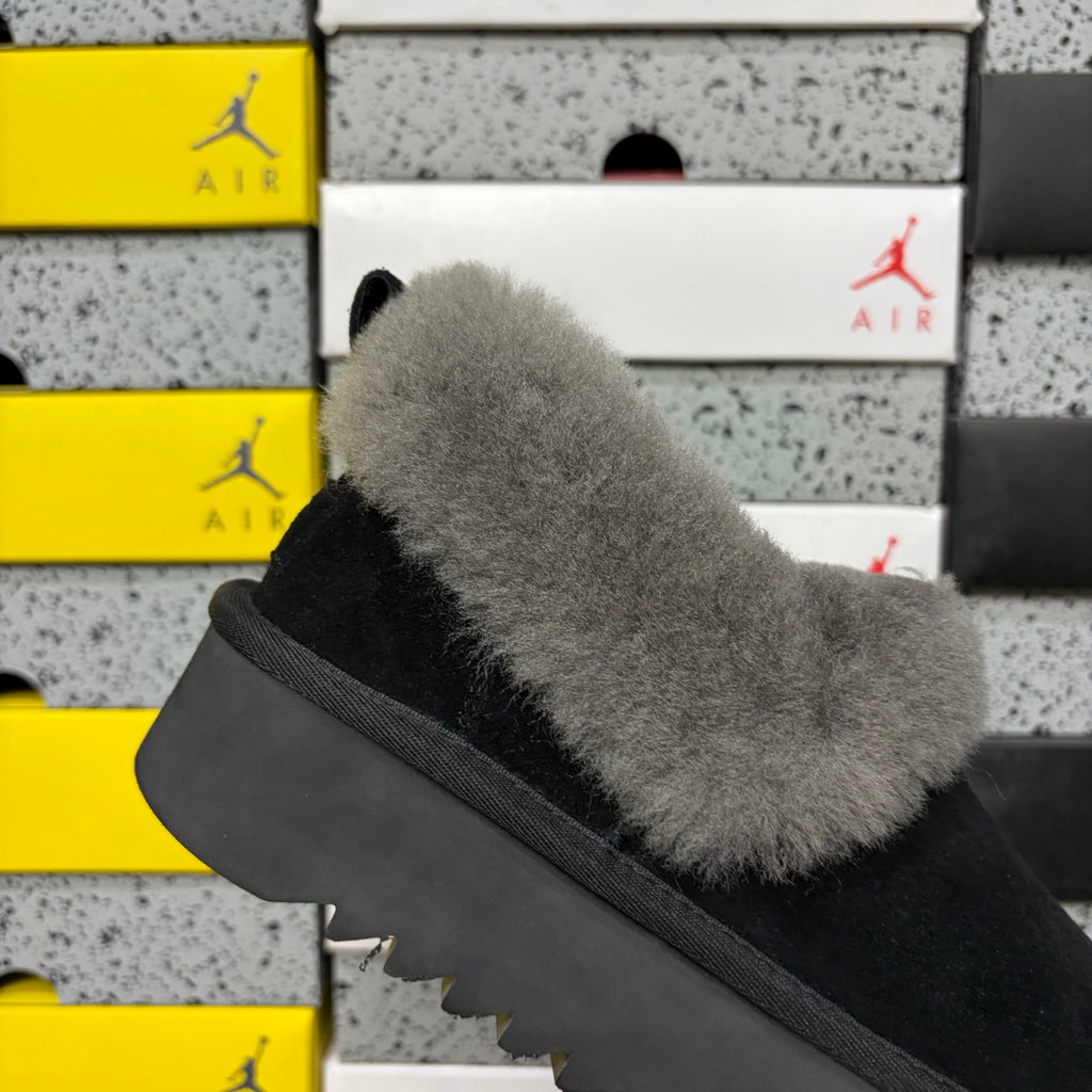 UGG Fluffy-Collar Platform Slip-On Shoes – Black | W1166773
