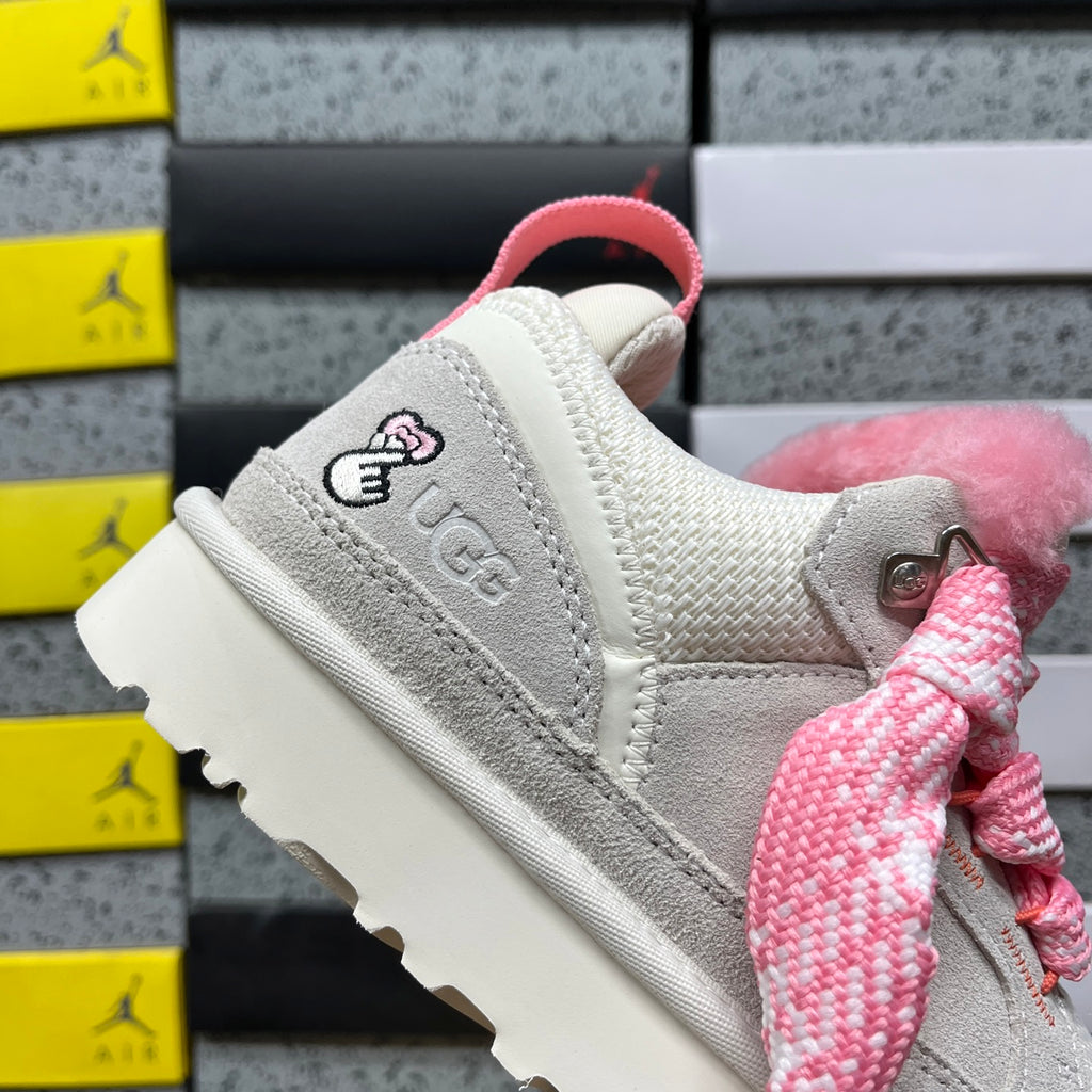 UGG Lowmel Lace-Up Shoes – White & Pink