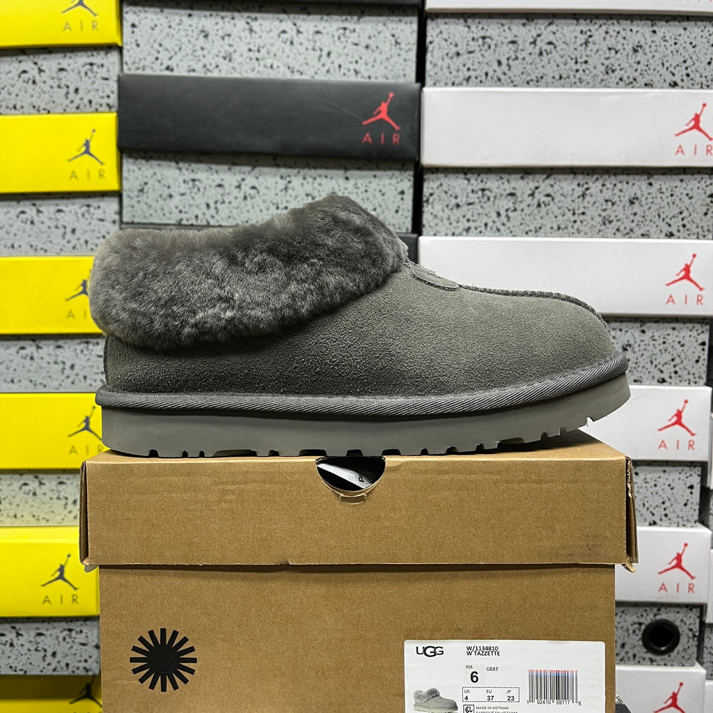 UGG Plush-Collar Slip-On Shoes – Grey