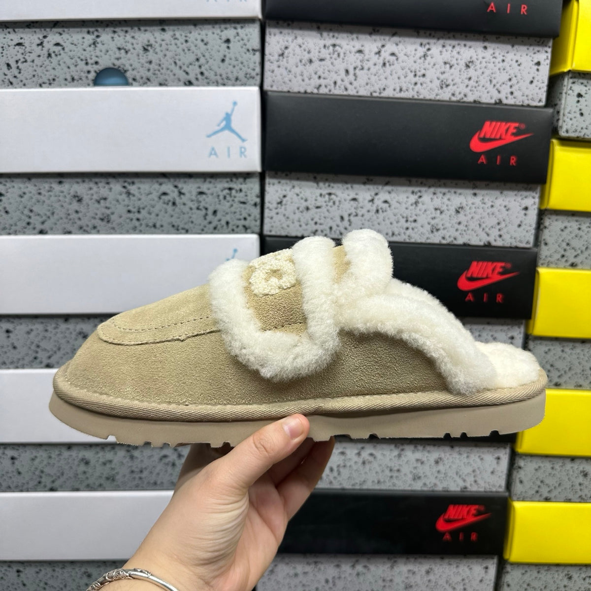 UGG Embroidered Mule Slippers – Sand | 5095