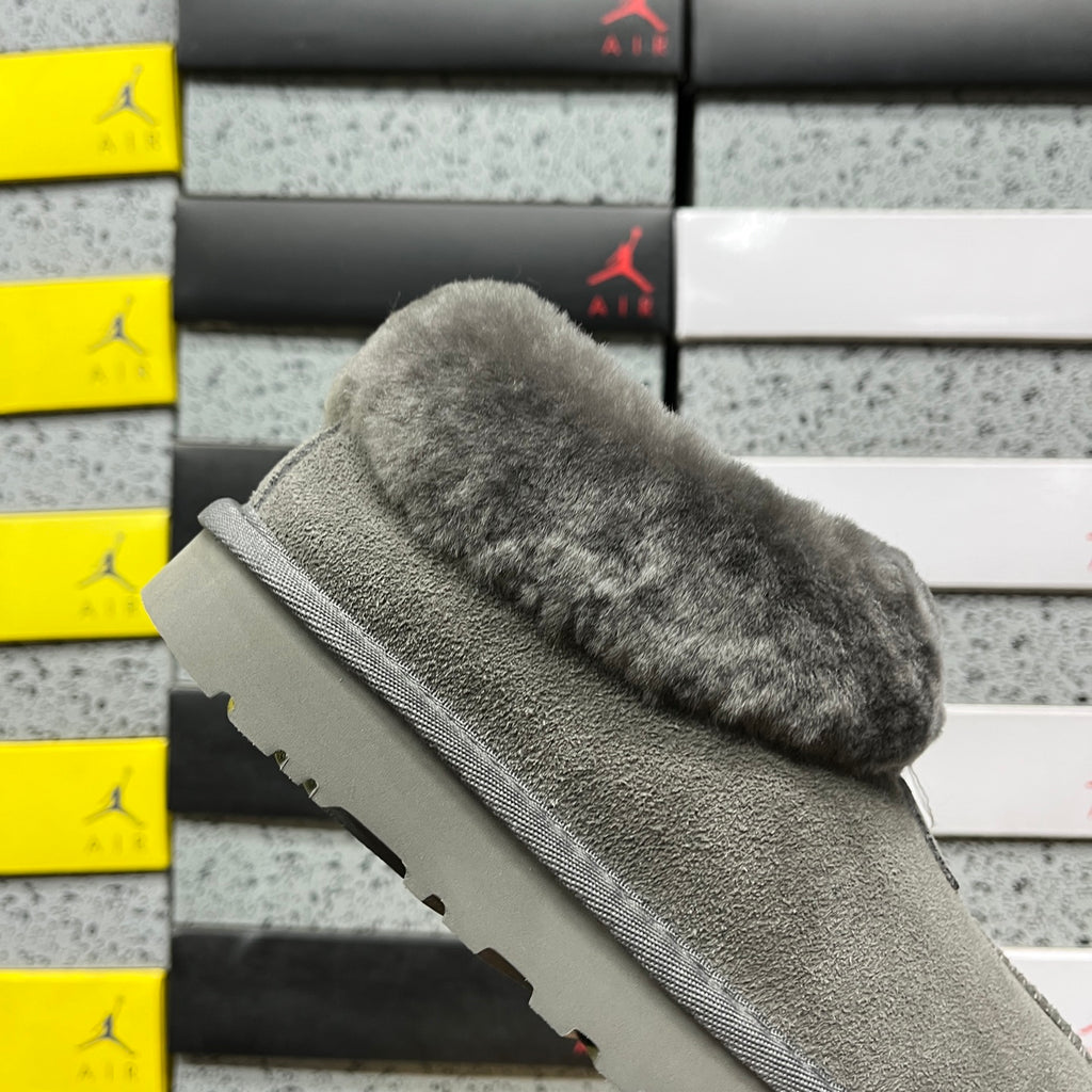 UGG Plush-Collar Slip-On Shoes – Grey