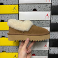 UGG Fluffy-Collar Platform Slip-On Shoes – Chestnut | W1166733