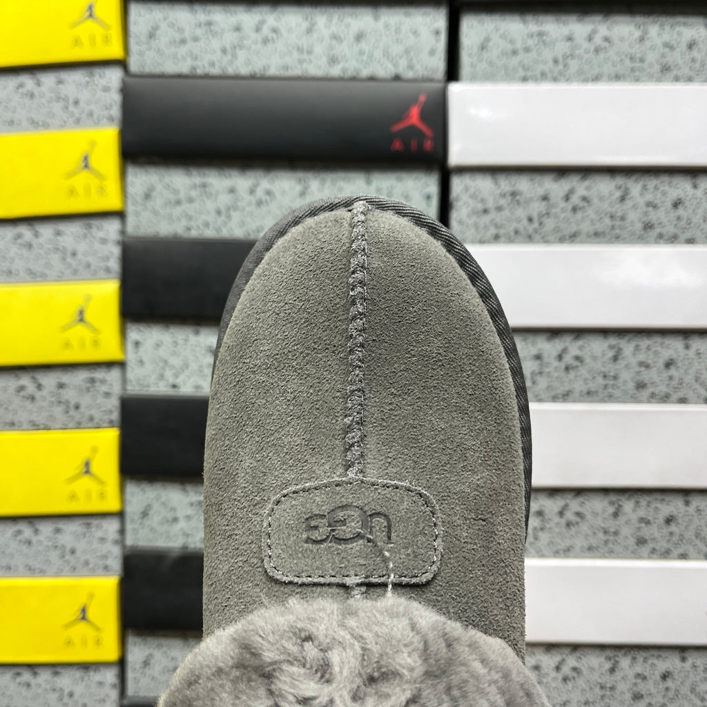 UGG Plush-Collar Slip-On Shoes – Grey